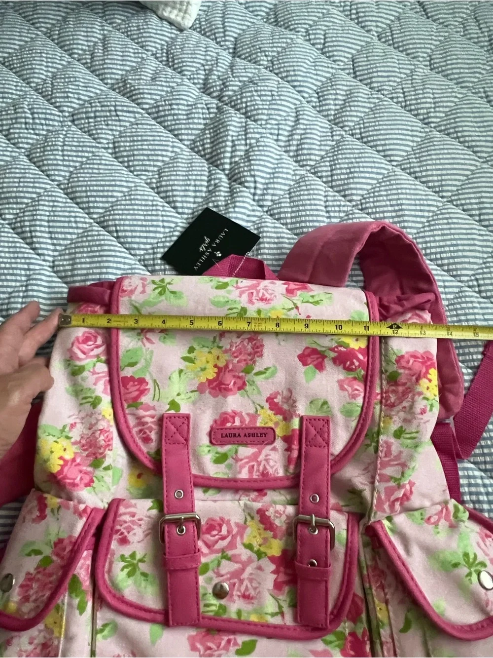Laura Ashley Pink Floral Canvas Rucksack Backpack